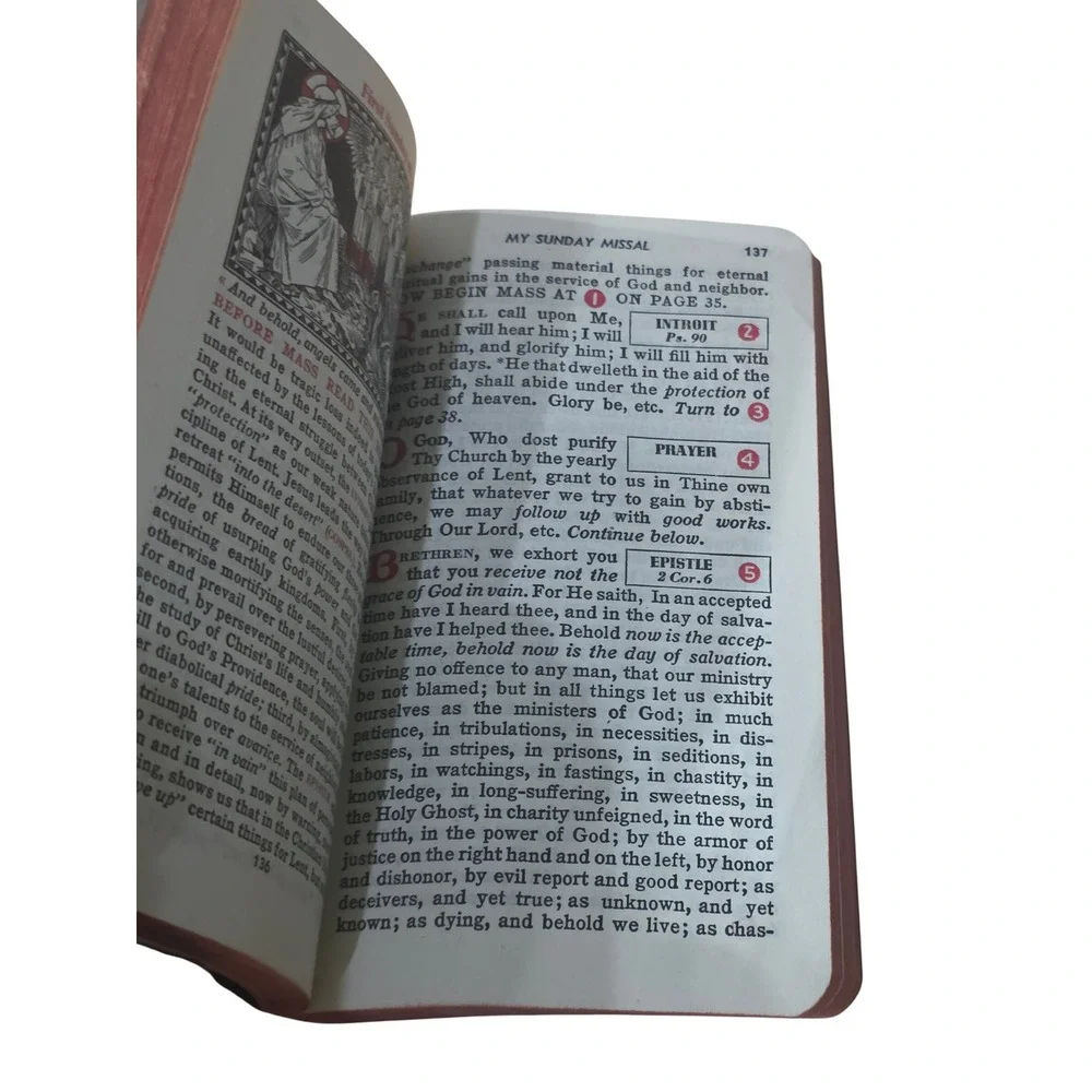 Vintage 1941 My Sunday Missal Father Stedman Latin English‎ Catholic Prayer Book